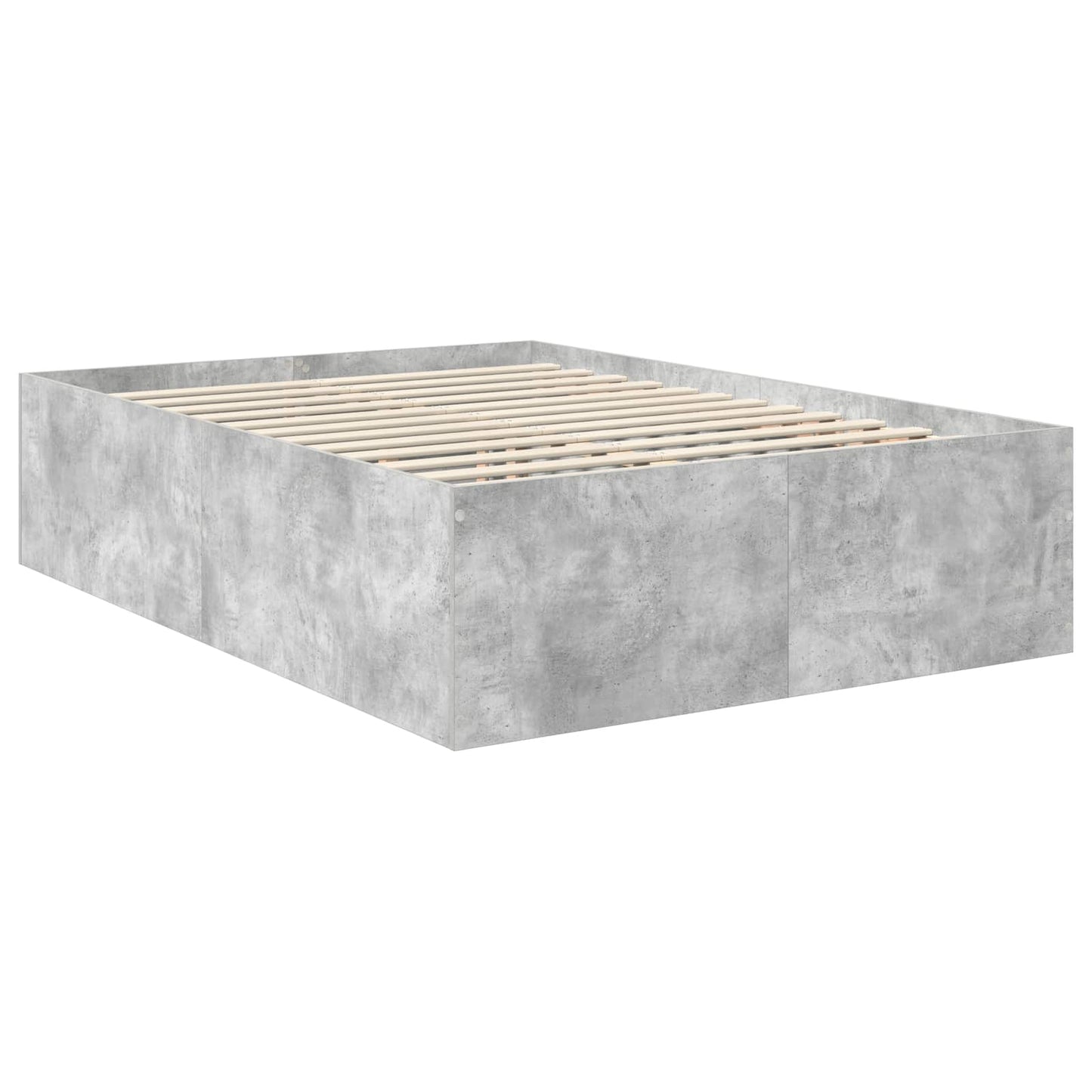 vidaXL Bettrahmen mit Kopfteil Beton Grau 160 x 200 cm Holzwerkstoff