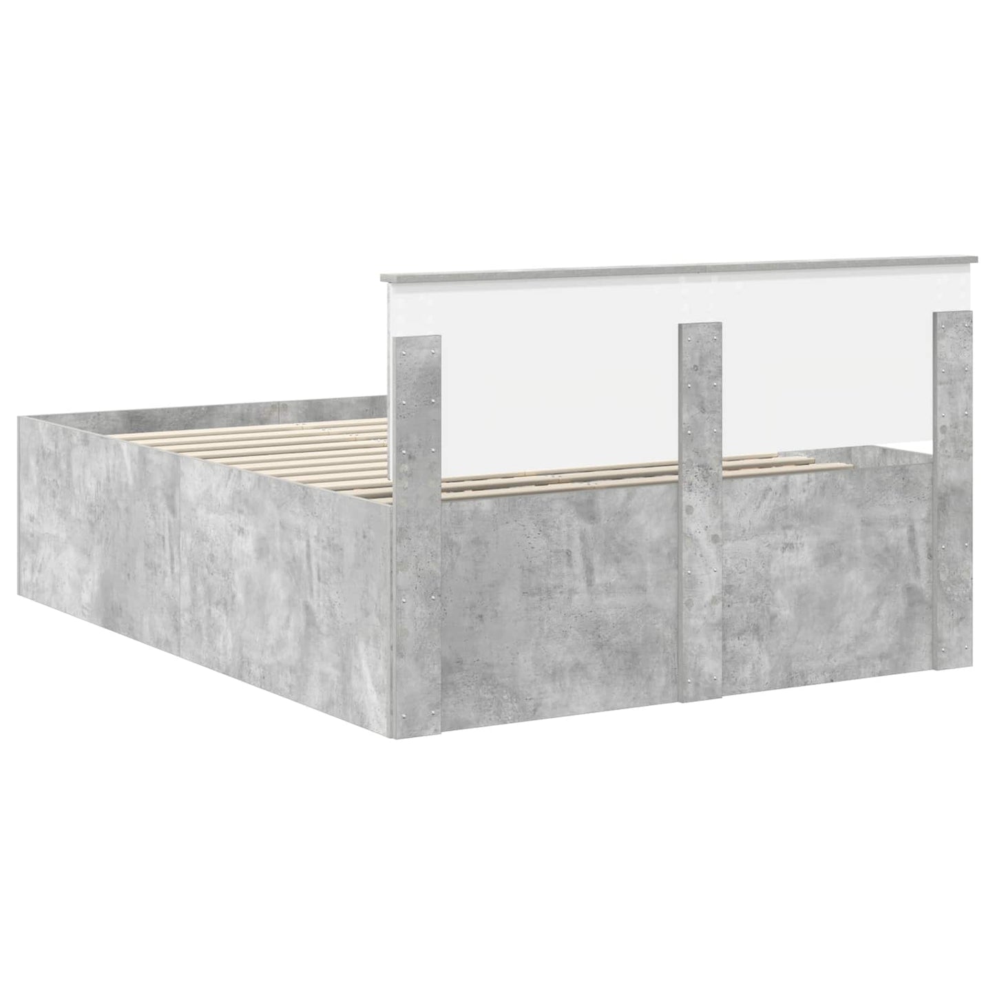vidaXL Bettrahmen mit Kopfteil Beton Grau 160 x 200 cm Holzwerkstoff