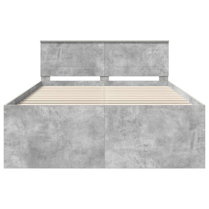 vidaXL Bettrahmen mit Kopfteil Beton Grau 160 x 200 cm Holzwerkstoff