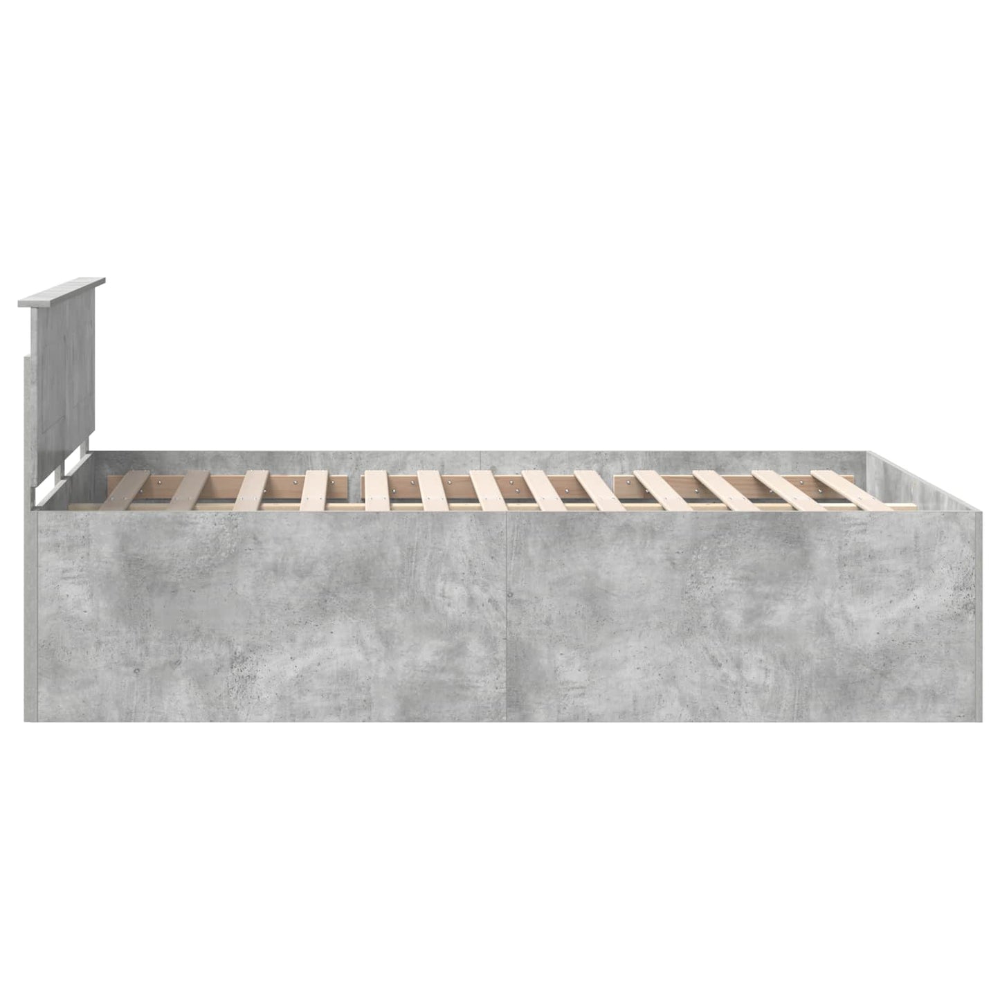 vidaXL Bettrahmen mit Kopfteil Beton Grau 160 x 200 cm Holzwerkstoff