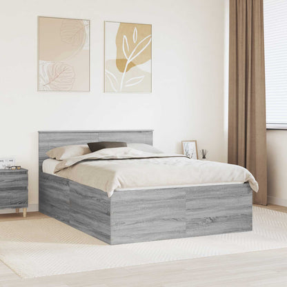 vidaXL Bettrahmen Graues Sonoma 160 x 200 cm Holzwerkstoff