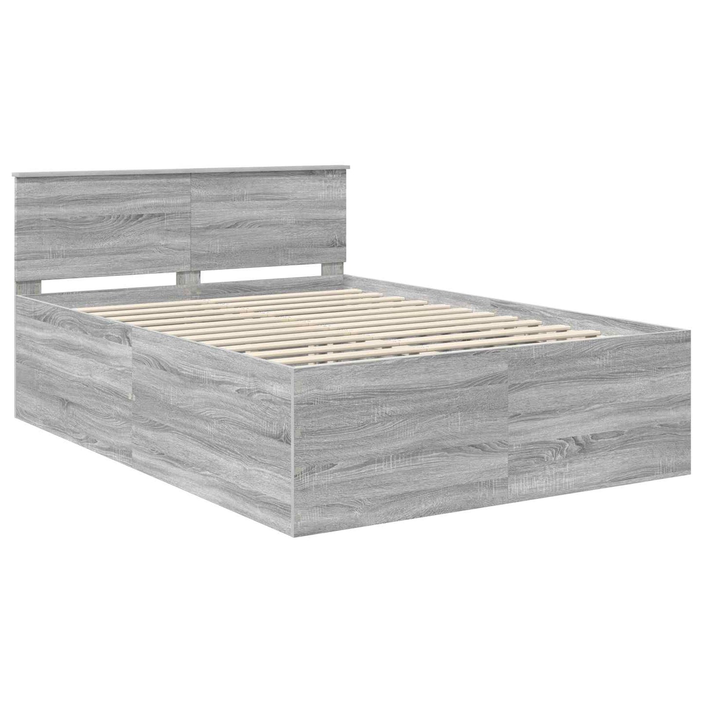 vidaXL Bettrahmen Graues Sonoma 160 x 200 cm Holzwerkstoff
