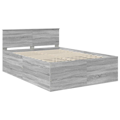 vidaXL Bettrahmen Graues Sonoma 160 x 200 cm Holzwerkstoff