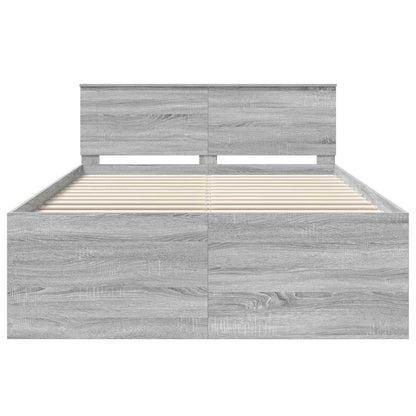 vidaXL Bettrahmen Graues Sonoma 160 x 200 cm Holzwerkstoff