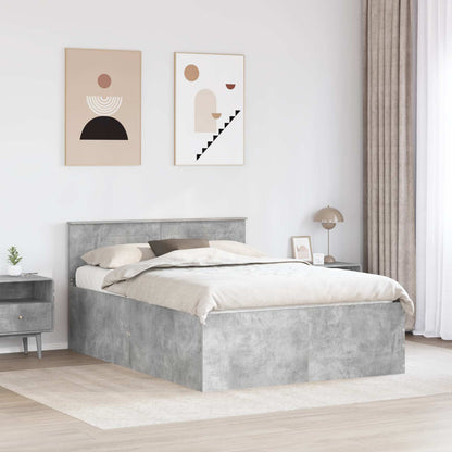 vidaXL Cadre de lit avec tête de lit gris béton 150 x 200 cm bois d'ingénierie