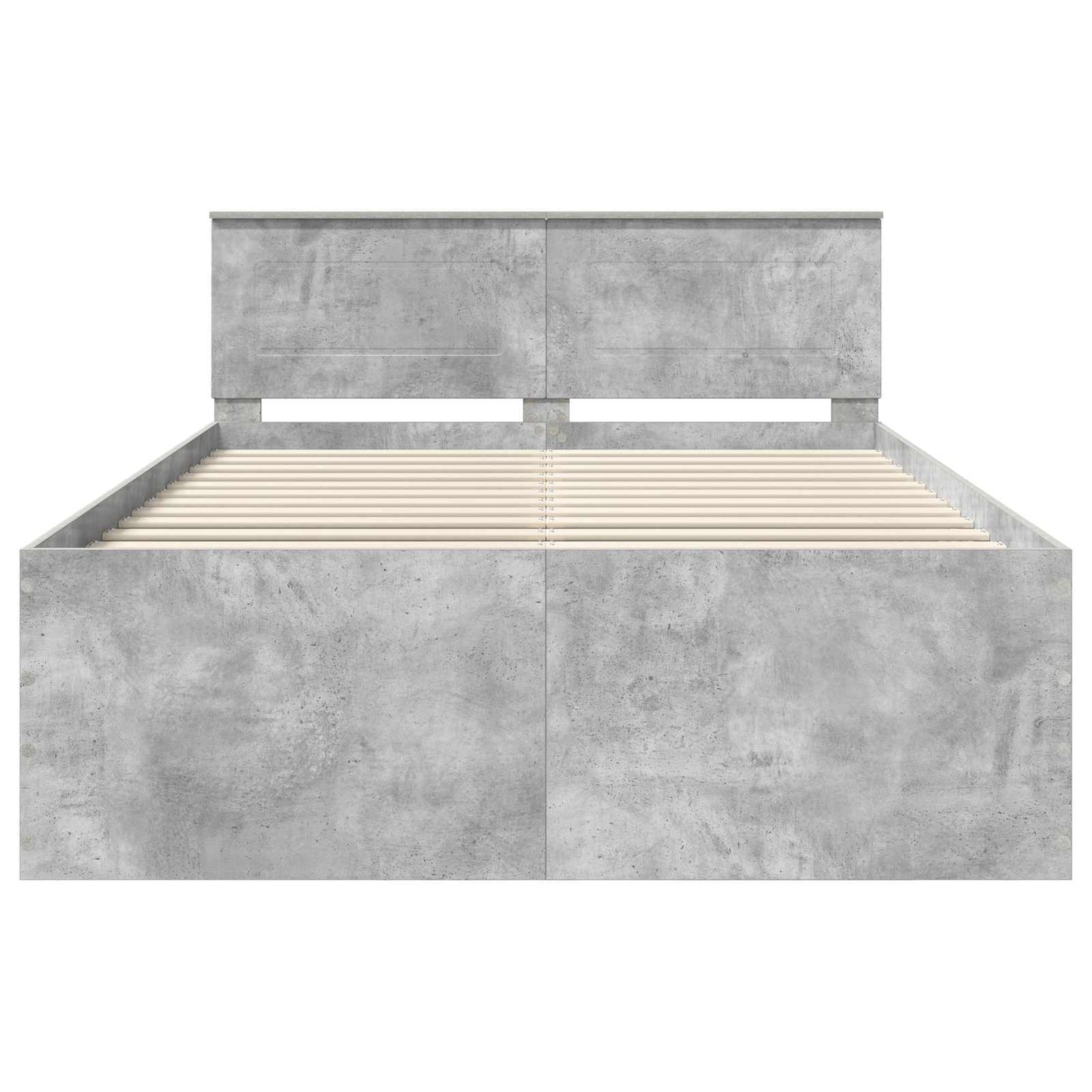 vidaXL Cadre de lit avec tête de lit gris béton 150 x 200 cm bois d'ingénierie