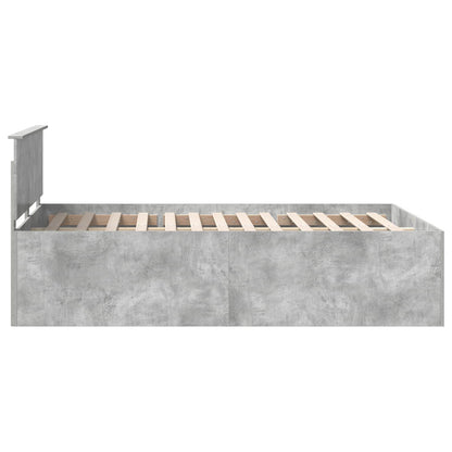 vidaXL Cadre de lit avec tête de lit gris béton 150 x 200 cm bois d'ingénierie
