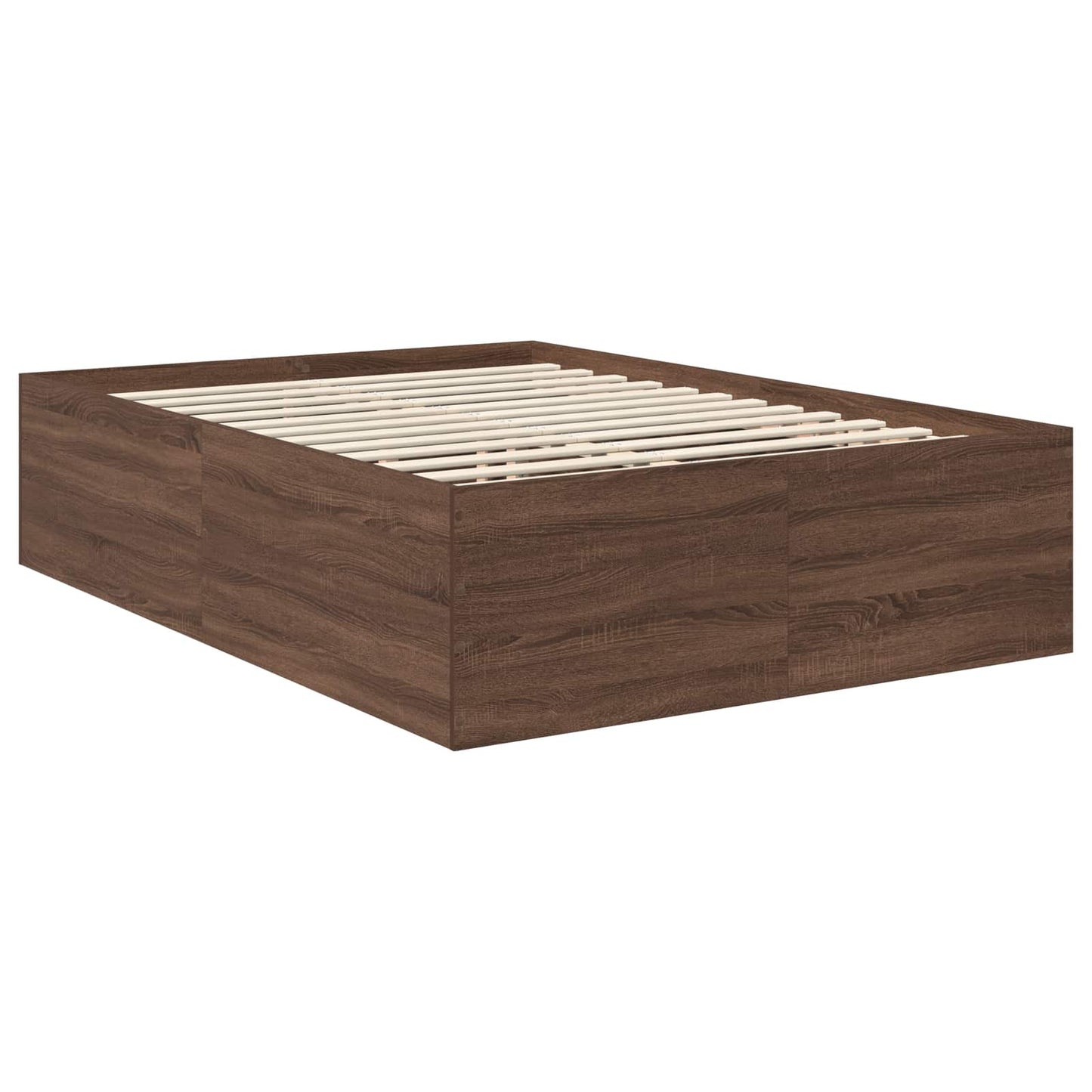 vidaXL Bettrahmen Braun Eichen-Optik 150 x 200 cm Holzwerkstoff
