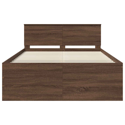 vidaXL Bettrahmen Braun Eichen-Optik 150 x 200 cm Holzwerkstoff