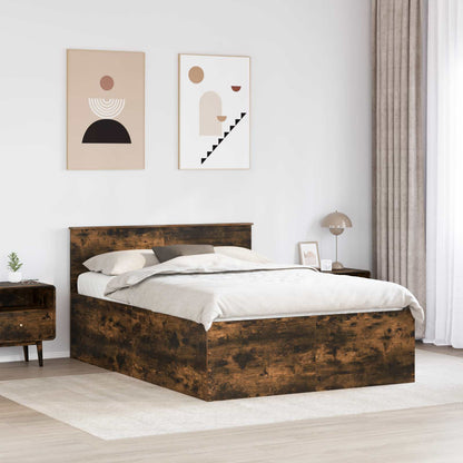 vidaXL Bettrahmen Geräucherte Eiche 140 x 190 cm Holzwerkstoff