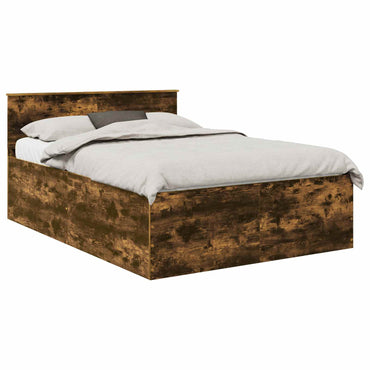 vidaXL Bettrahmen Geräucherte Eiche 140 x 190 cm Holzwerkstoff