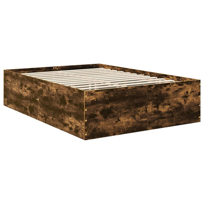 vidaXL Bettrahmen Geräucherte Eiche 140 x 190 cm Holzwerkstoff