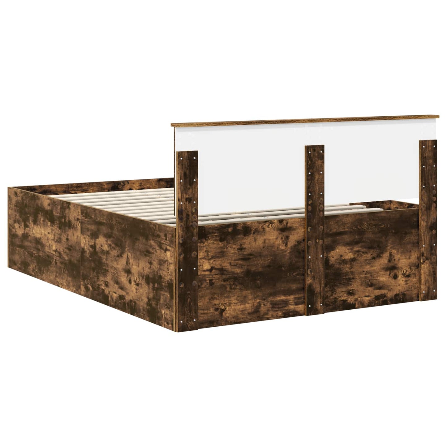 vidaXL Bettrahmen Geräucherte Eiche 140 x 190 cm Holzwerkstoff