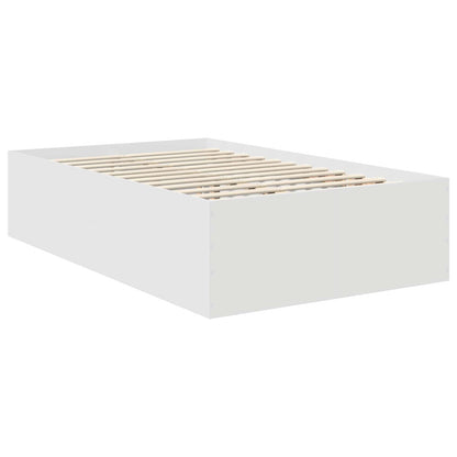 vidaXL Cadre de lit avec tête de lit Blanc 135 x 190 cm Aggloméré