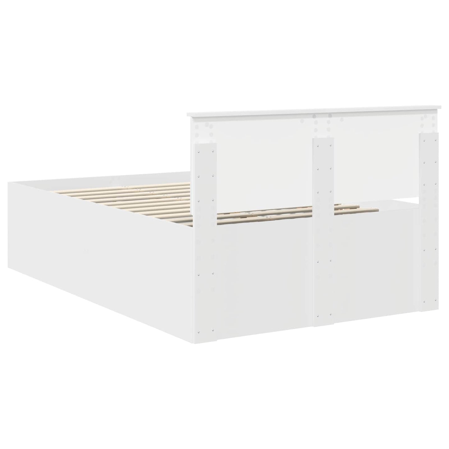 vidaXL Cadre de lit avec tête de lit Blanc 135 x 190 cm Aggloméré
