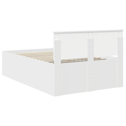 vidaXL Cadre de lit avec tête de lit Blanc 135 x 190 cm Aggloméré
