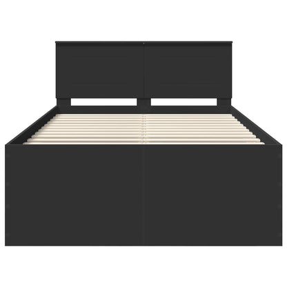 Bettrahmen mit Kopfteil Schwarz 135 x 190 cm Holzwerkstoff