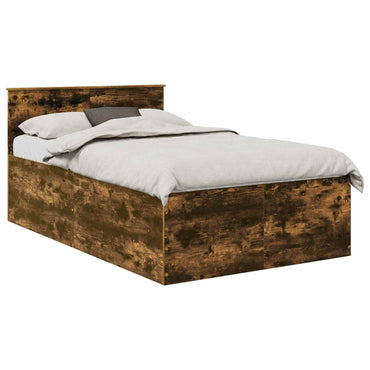 vidaXL Bettrahmen Geräucherte Eiche 135 x 190 cm Holzwerkstoff