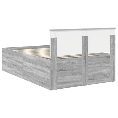 vidaXL Bettrahmen Graues Sonoma 135 x 190 cm Holzwerkstoff