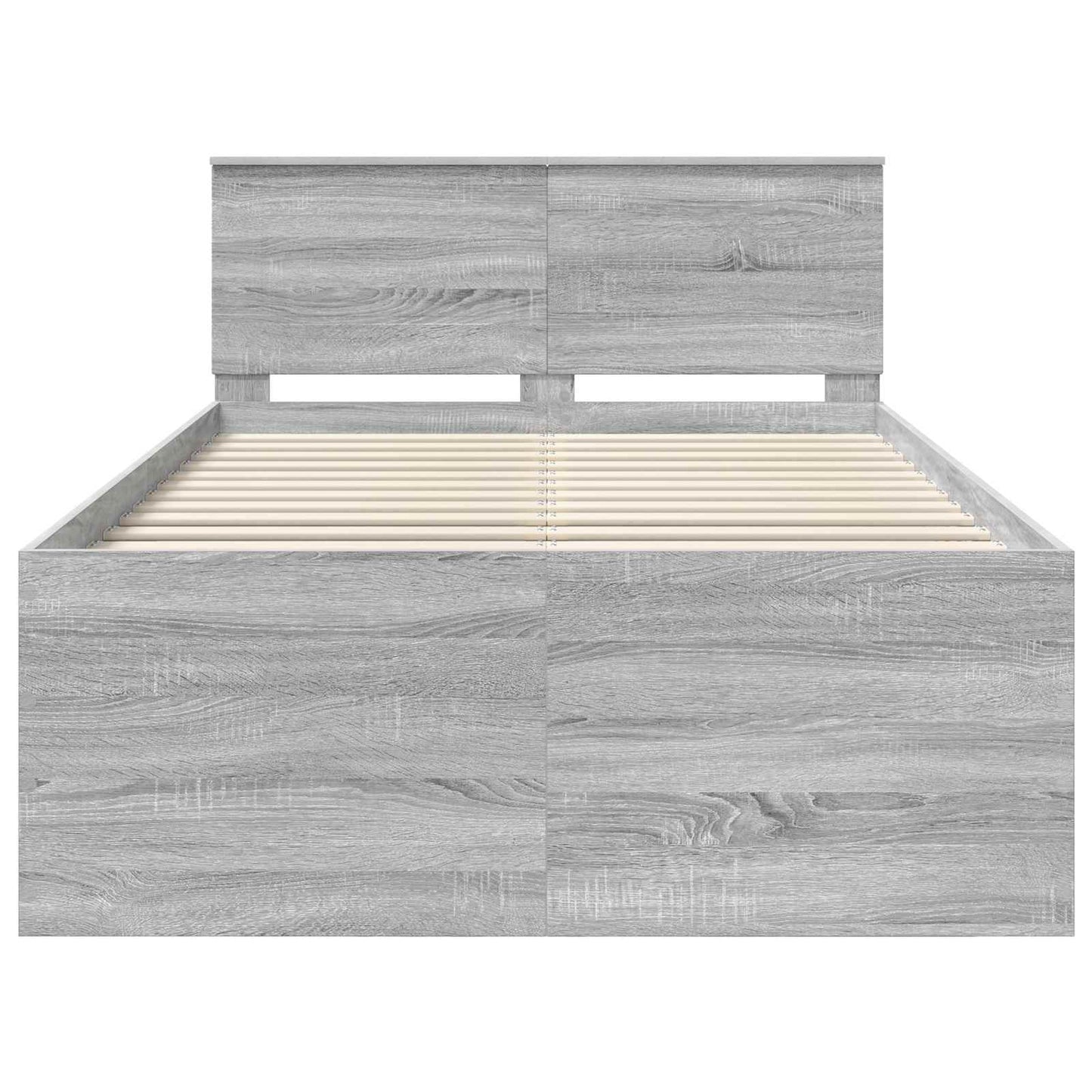 vidaXL Bettrahmen Graues Sonoma 135 x 190 cm Holzwerkstoff