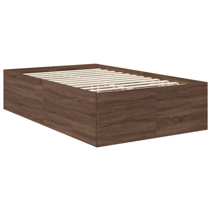 vidaXL Bettrahmen Braun Eichen-Optik 135 x 190 cm Holzwerkstoff