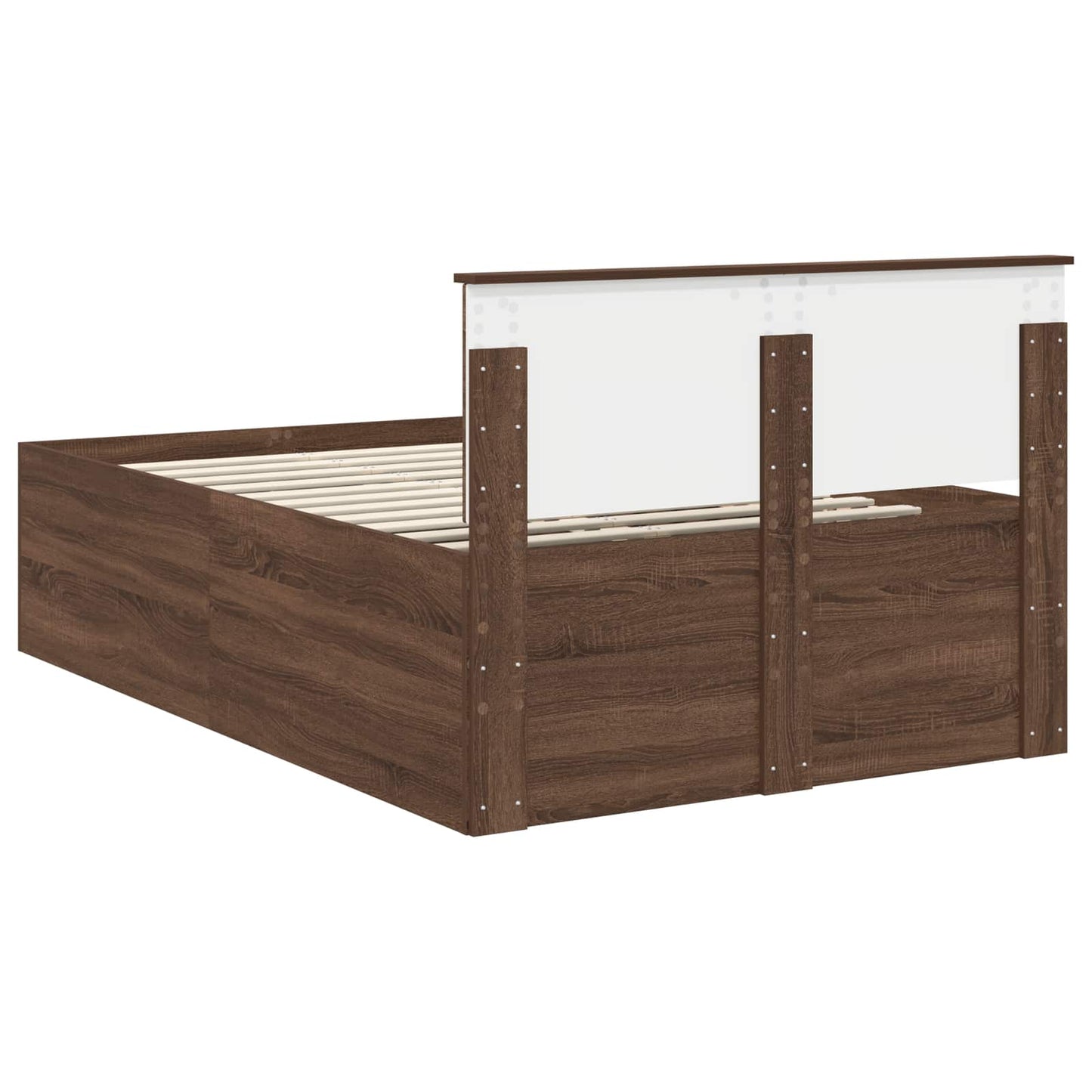 vidaXL Bettrahmen Braun Eichen-Optik 135 x 190 cm Holzwerkstoff