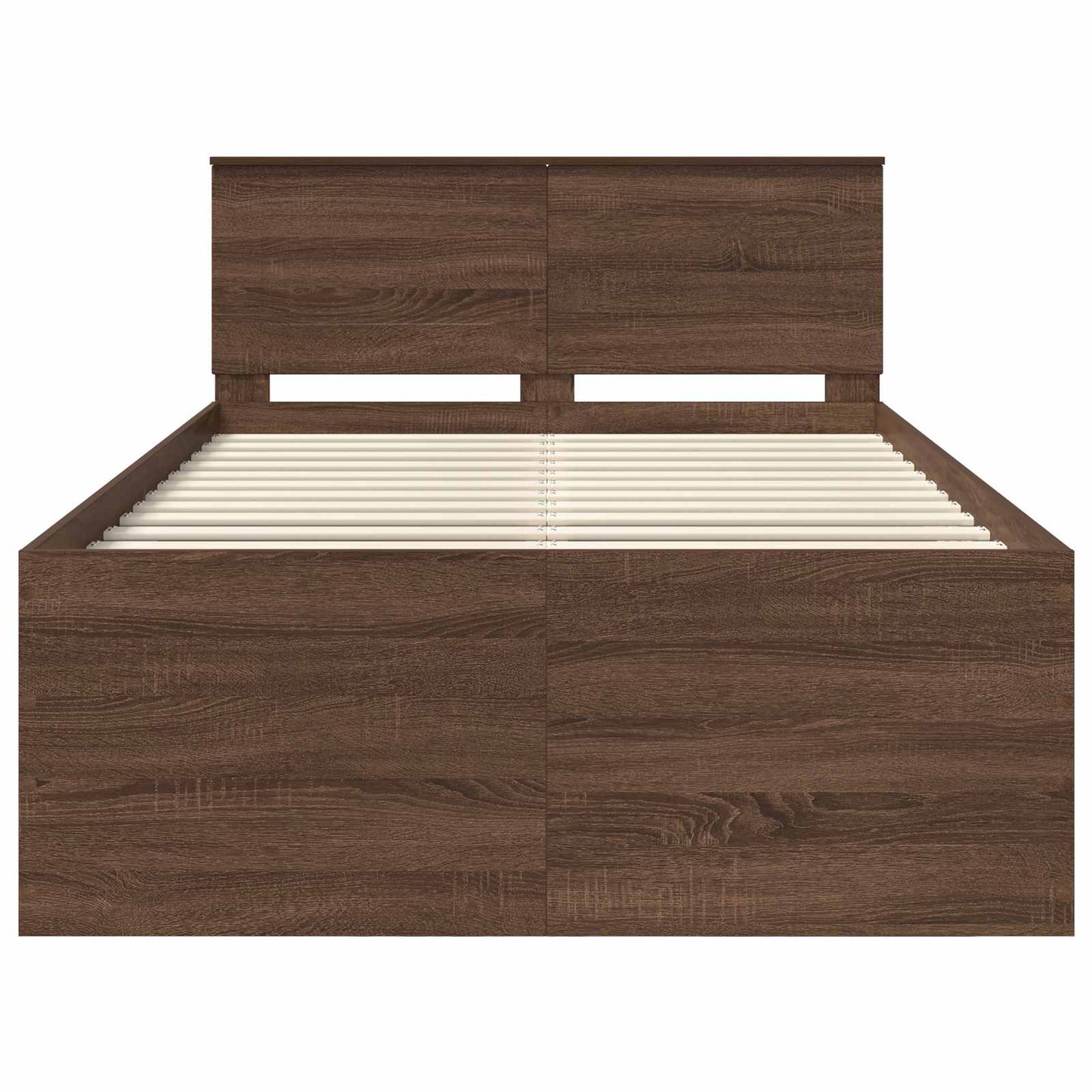 vidaXL Bettrahmen Braun Eichen-Optik 135 x 190 cm Holzwerkstoff