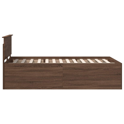 vidaXL Bettrahmen Braun Eichen-Optik 135 x 190 cm Holzwerkstoff