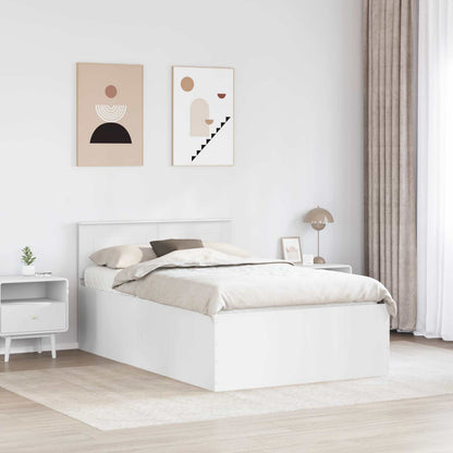 vidaXL Bettrahmen mit Kopfteil Weiß 120 x 190 cm Holzwerkstoff