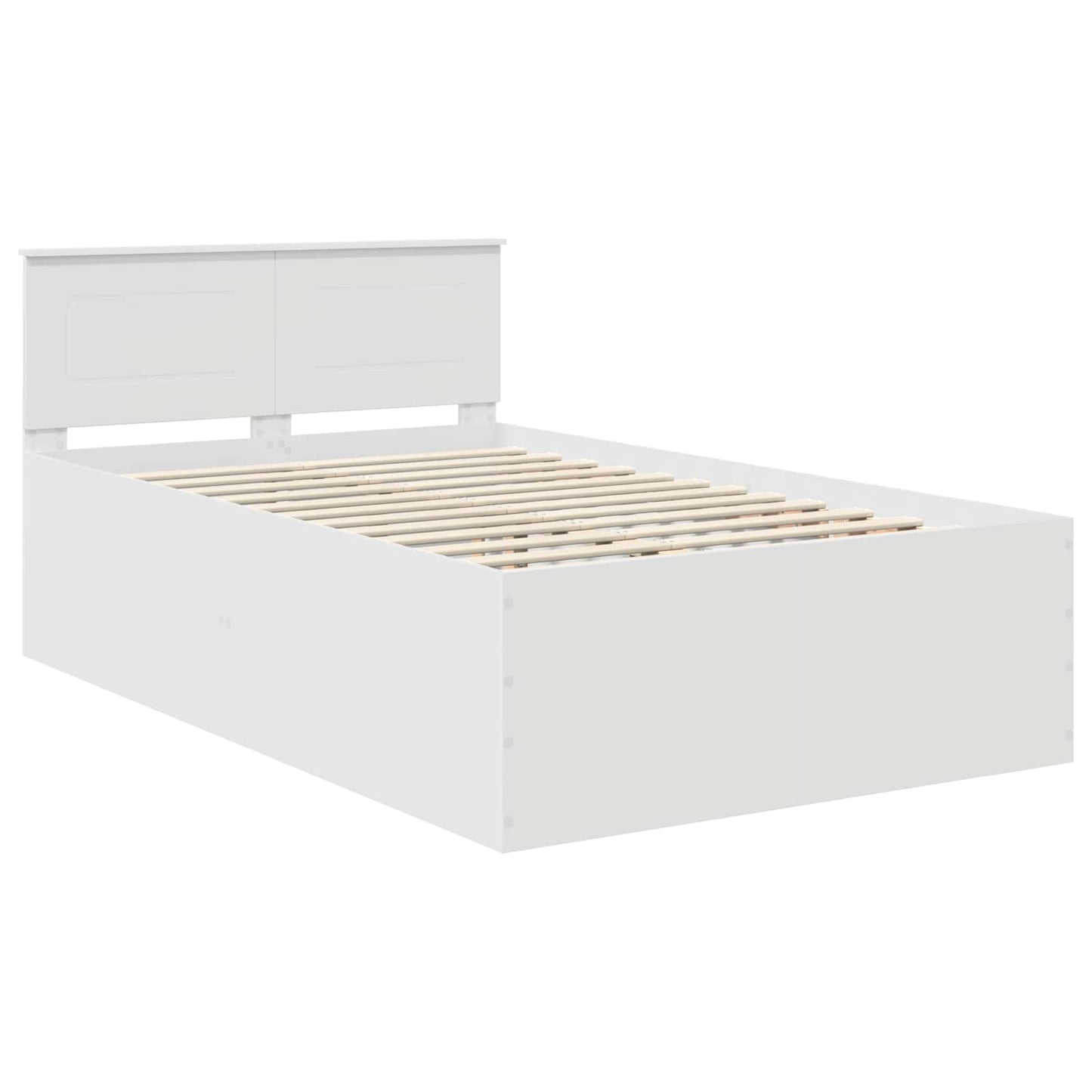 vidaXL Bettrahmen mit Kopfteil Weiß 120 x 190 cm Holzwerkstoff