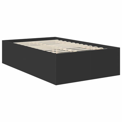 vidaXL Bettrahmen mit Kopfteil Schwarz 120 x 190 cm Holzwerkstoff