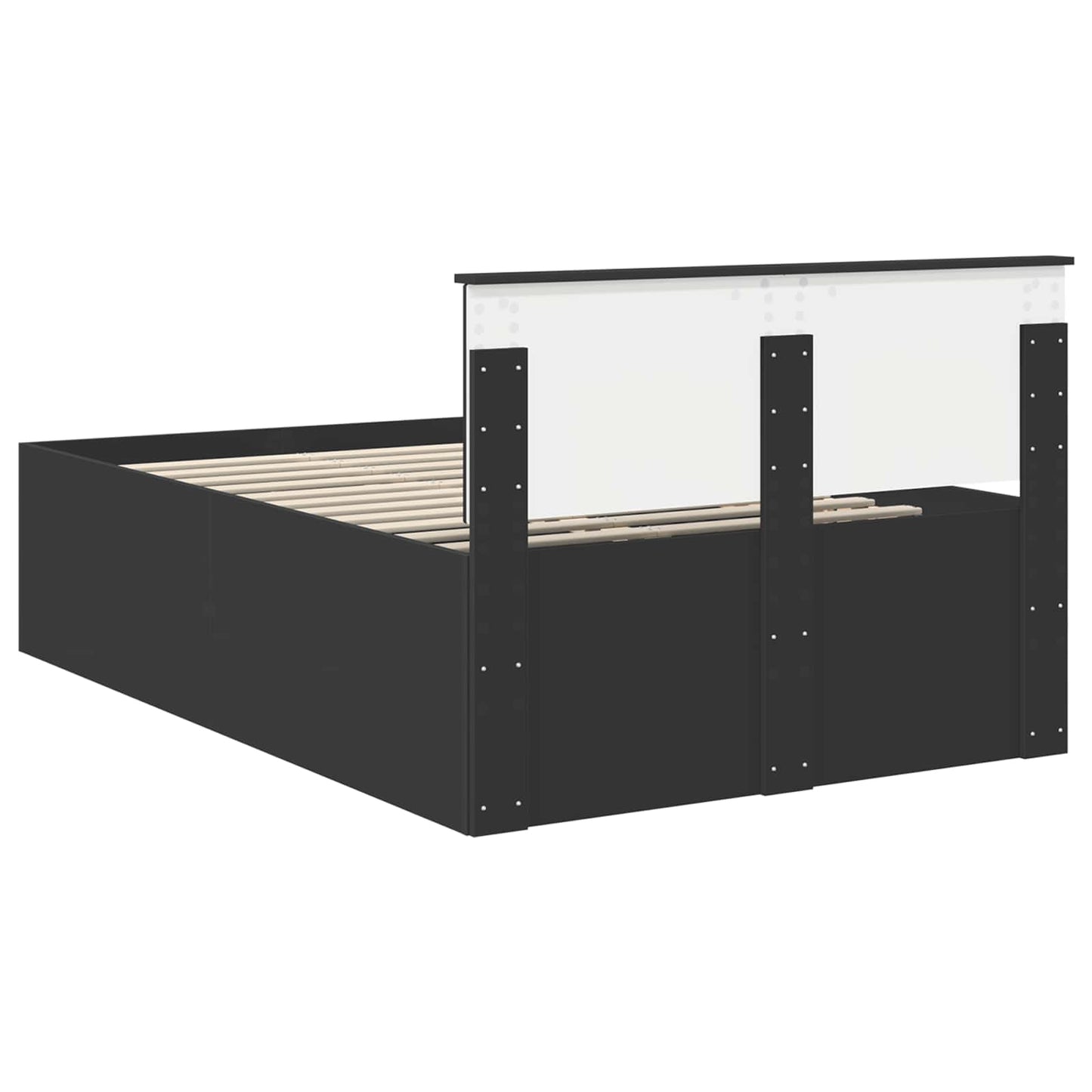 vidaXL Bettrahmen mit Kopfteil Schwarz 120 x 190 cm Holzwerkstoff