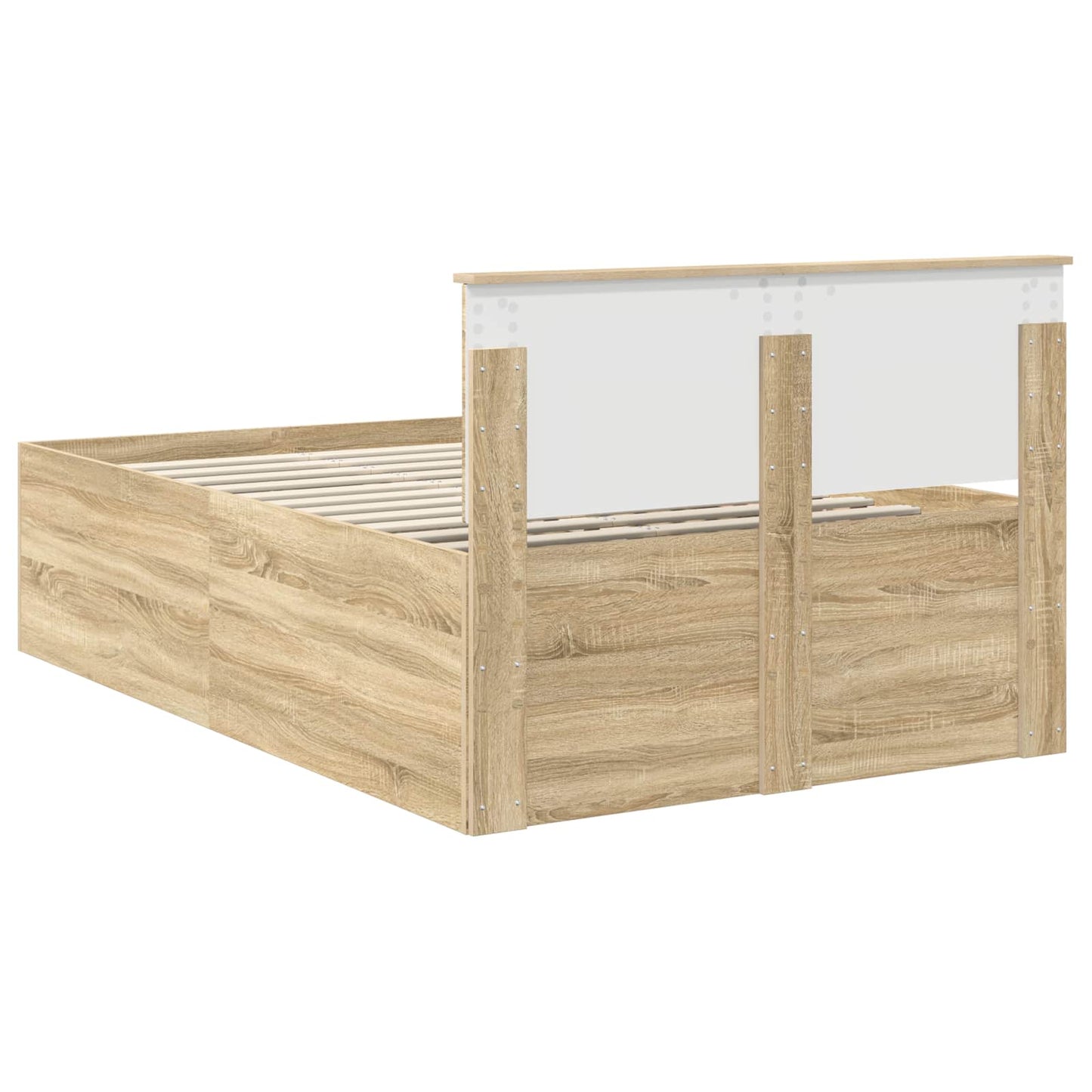 vidaXL Bettrahmen mit Kopfteil Sonoma-Eiche 120 x 190 cm Holzwerkstoff