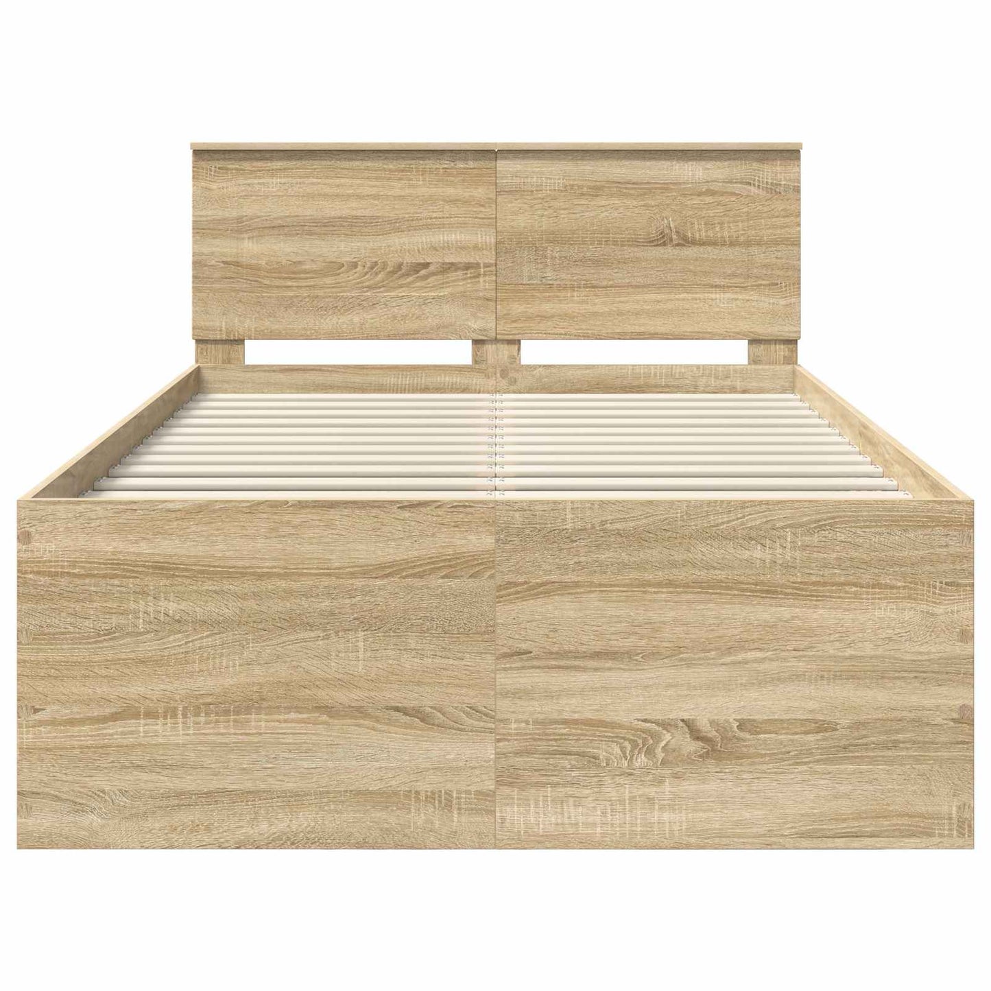 vidaXL Bettrahmen mit Kopfteil Sonoma-Eiche 120 x 190 cm Holzwerkstoff