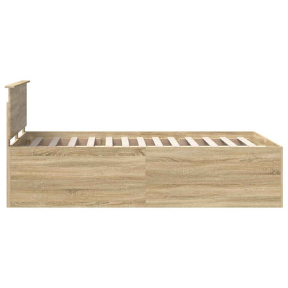 vidaXL Bettrahmen mit Kopfteil Sonoma-Eiche 120 x 190 cm Holzwerkstoff