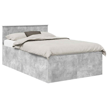 vidaXL Bettrahmen mit Kopfteil Beton Grau 120 x 190 cm Holzwerkstoff