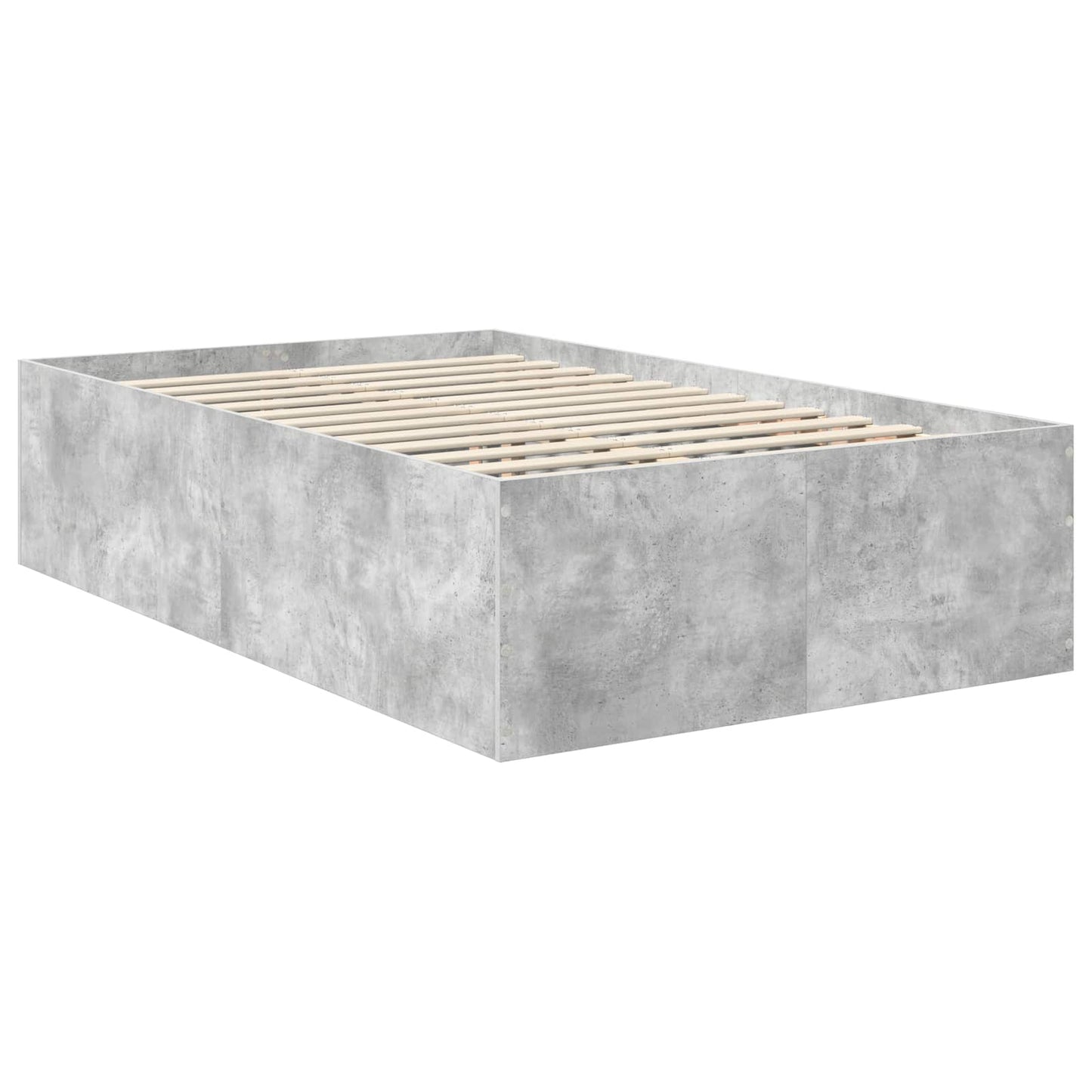 vidaXL Bettrahmen mit Kopfteil Beton Grau 120 x 190 cm Holzwerkstoff