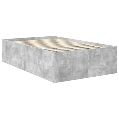 vidaXL Bettrahmen mit Kopfteil Beton Grau 120 x 190 cm Holzwerkstoff