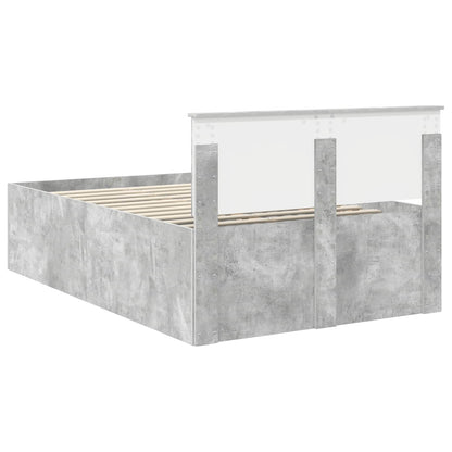 vidaXL Bettrahmen mit Kopfteil Beton Grau 120 x 190 cm Holzwerkstoff