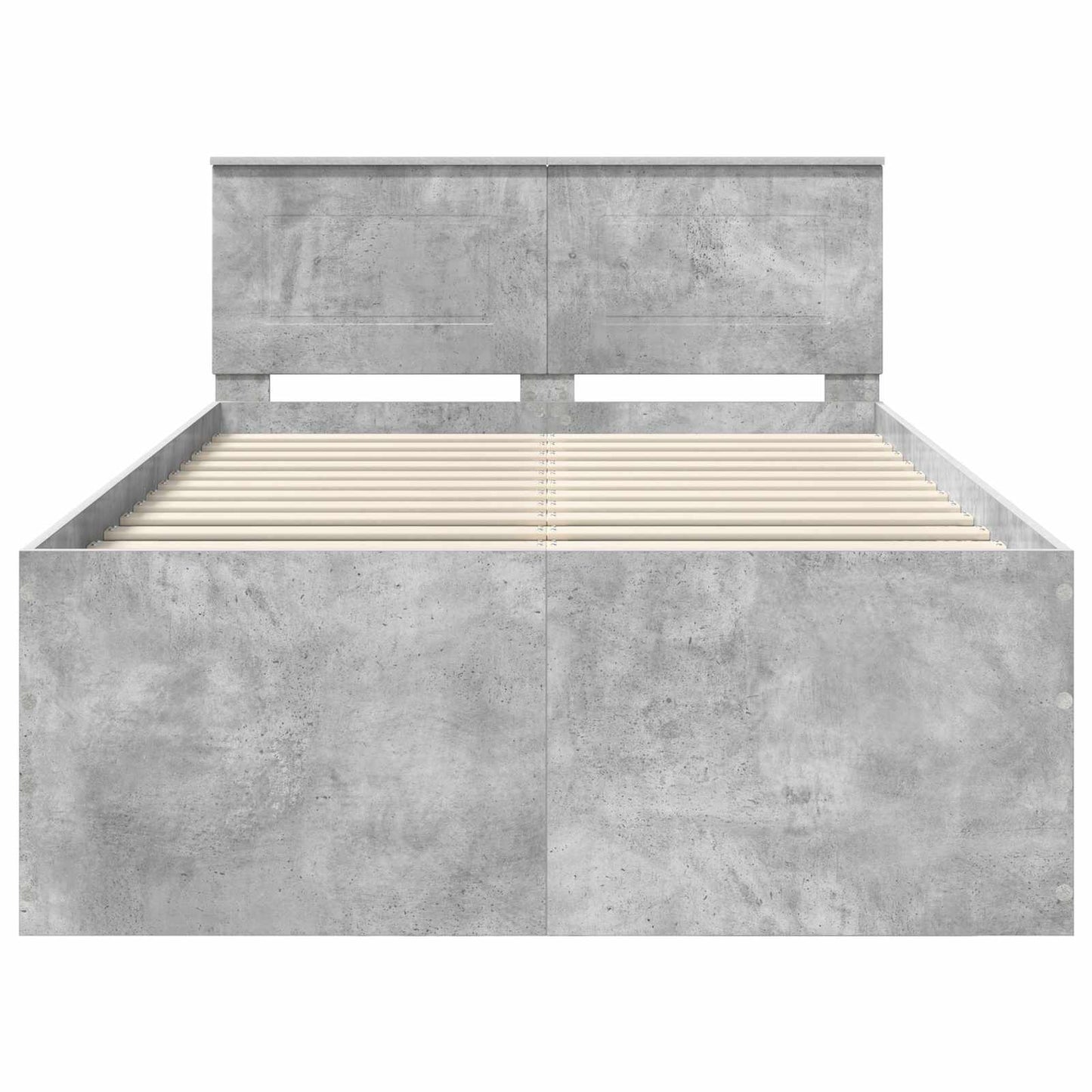 vidaXL Bettrahmen mit Kopfteil Beton Grau 120 x 190 cm Holzwerkstoff