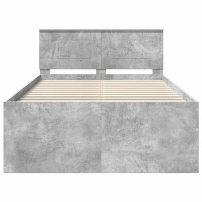 vidaXL Bettrahmen mit Kopfteil Beton Grau 120 x 190 cm Holzwerkstoff