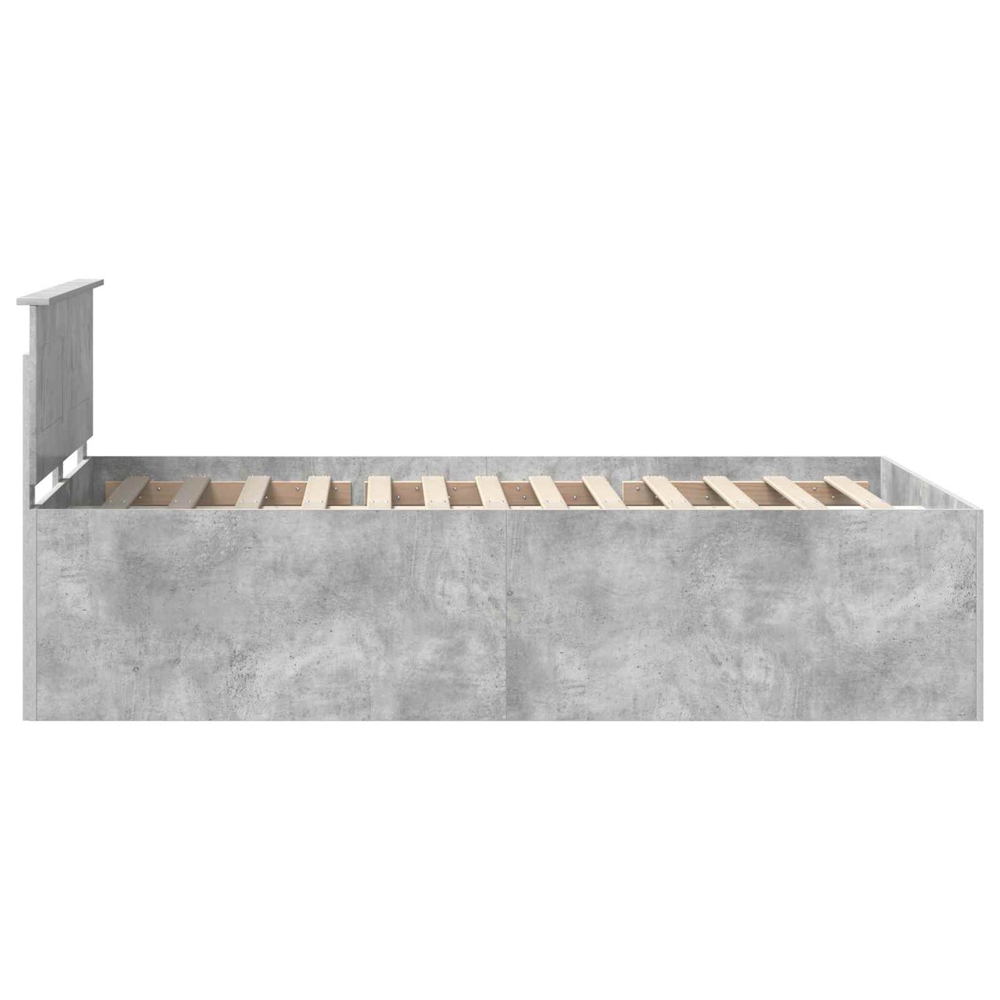 vidaXL Bettrahmen mit Kopfteil Beton Grau 120 x 190 cm Holzwerkstoff