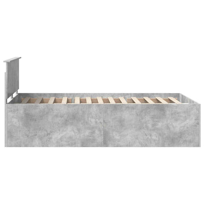 vidaXL Bettrahmen mit Kopfteil Beton Grau 120 x 190 cm Holzwerkstoff
