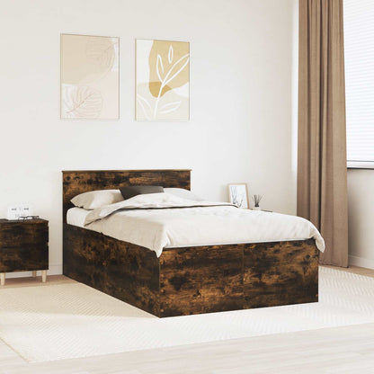 vidaXL Cadre de lit Chêne fumé 120 x 190 cm Bois d'ingénierie