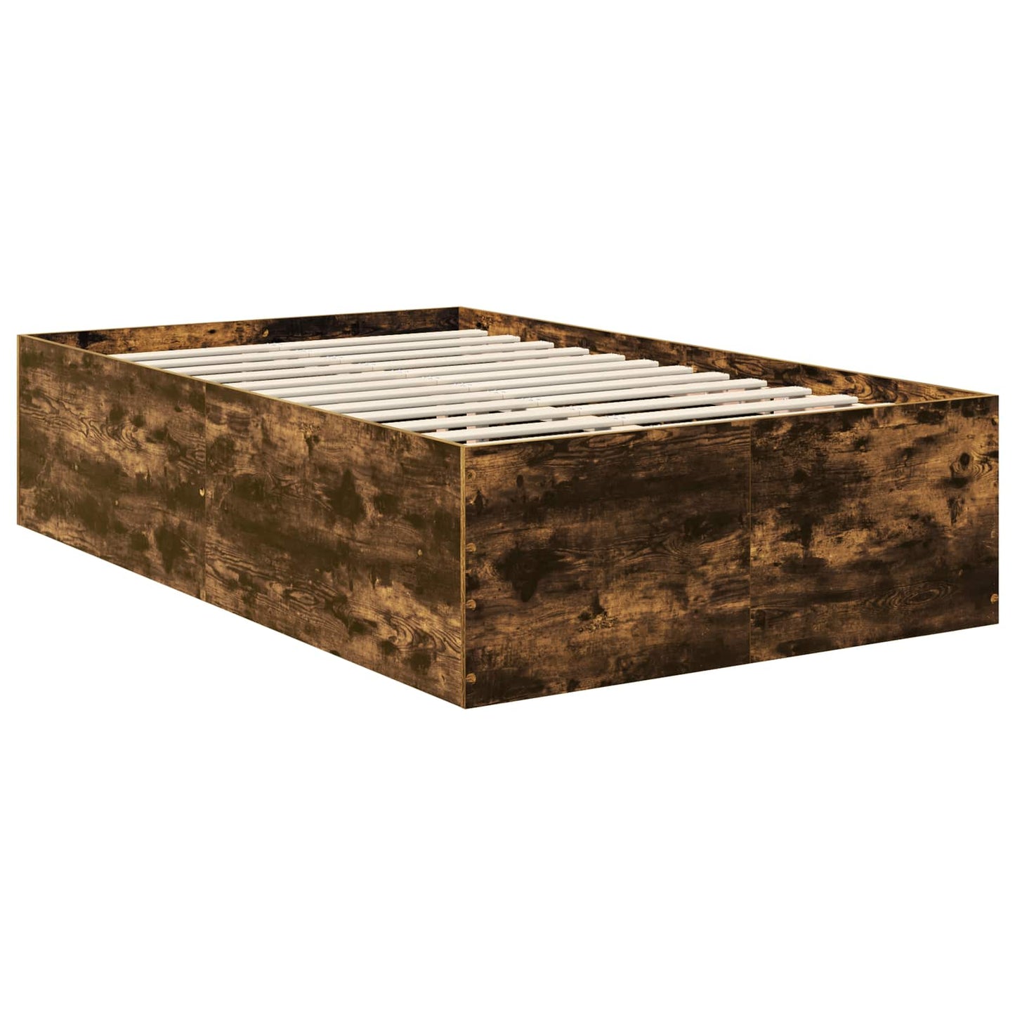 vidaXL Cadre de lit Chêne fumé 120 x 190 cm Bois d'ingénierie