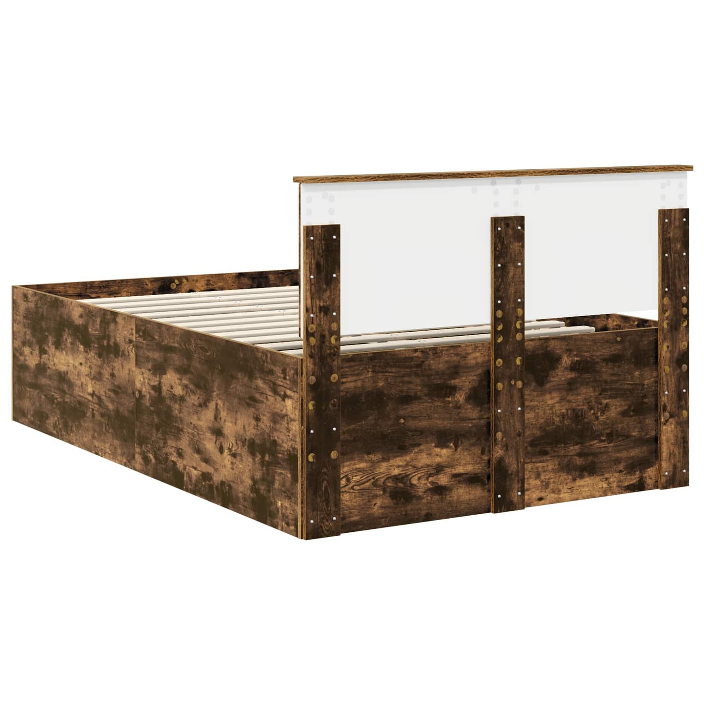 vidaXL Cadre de lit Chêne fumé 120 x 190 cm Bois d'ingénierie