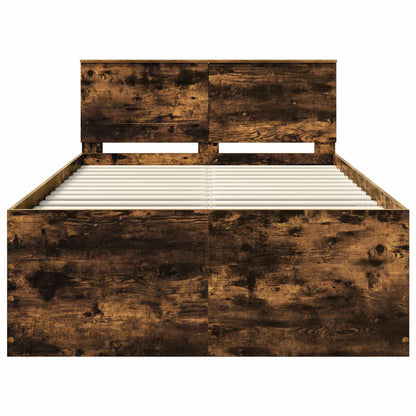 vidaXL Cadre de lit Chêne fumé 120 x 190 cm Bois d'ingénierie
