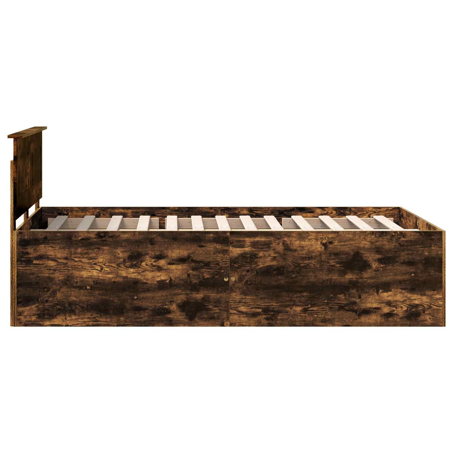 vidaXL Cadre de lit Chêne fumé 120 x 190 cm Bois d'ingénierie