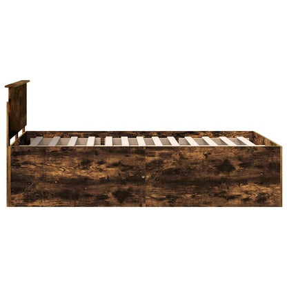 vidaXL Cadre de lit Chêne fumé 120 x 190 cm Bois d'ingénierie