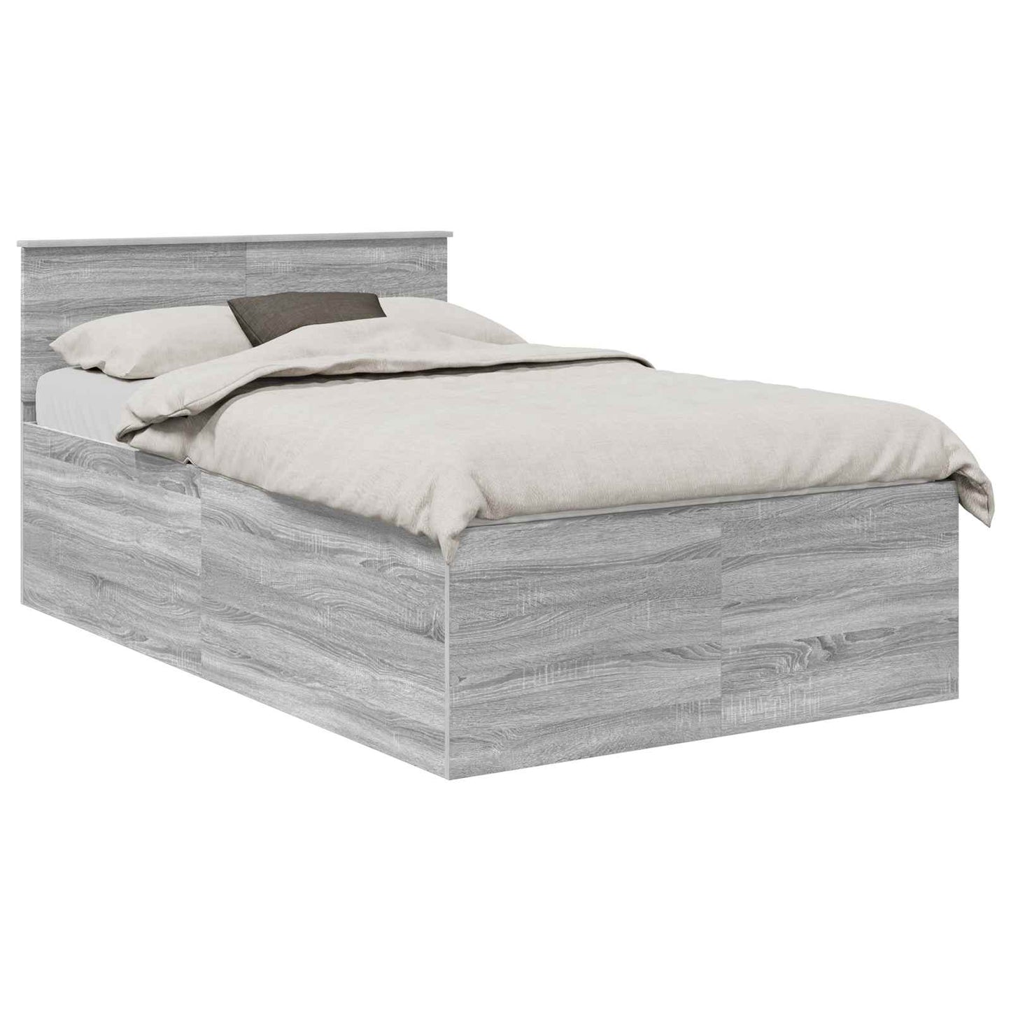 vidaXL Bettrahmen Graues Sonoma 120 x 190 cm Holzwerkstoff